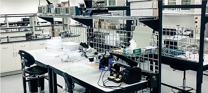 Nu Skin engineering tools that aid in the design of new beauty products in the engineer lab.